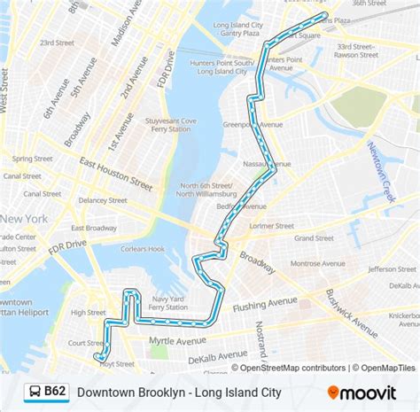 B62 bus map - Seen here are two buses, NovaBus RTS-06 4991 on the G Train Subway Shuttle followed by Orion V 6310 operating on the B62 to Long Island City both making thei...